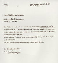 Zuwendungsbescheid der VW-Stiftung vom 17.08.1987