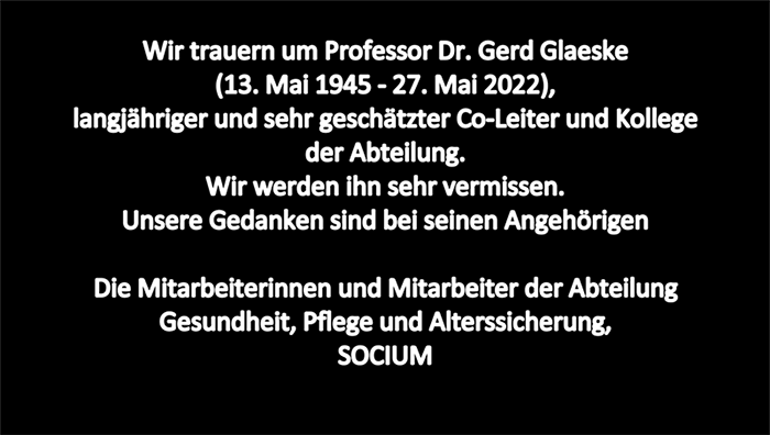 Traueranzeige Prof. Dr. Gerd Glaeske